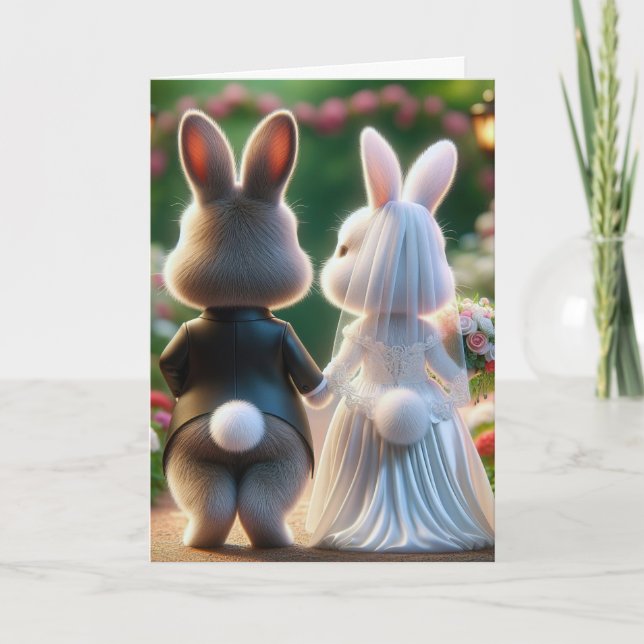 Carte Félicitations au Mariage Bunny (Devant)