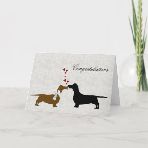 Carte Félicitations au Mariage de Dachshund