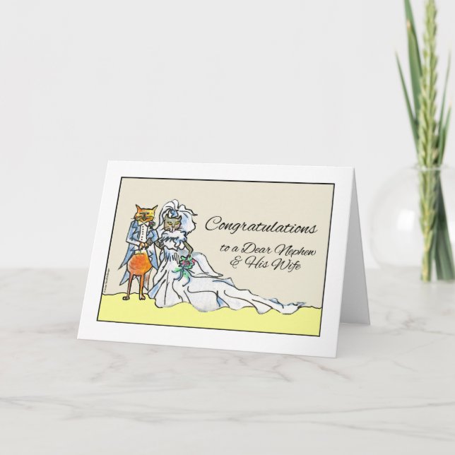 Carte Félicitations au Mariage de Nephew et sa femme (Devant)