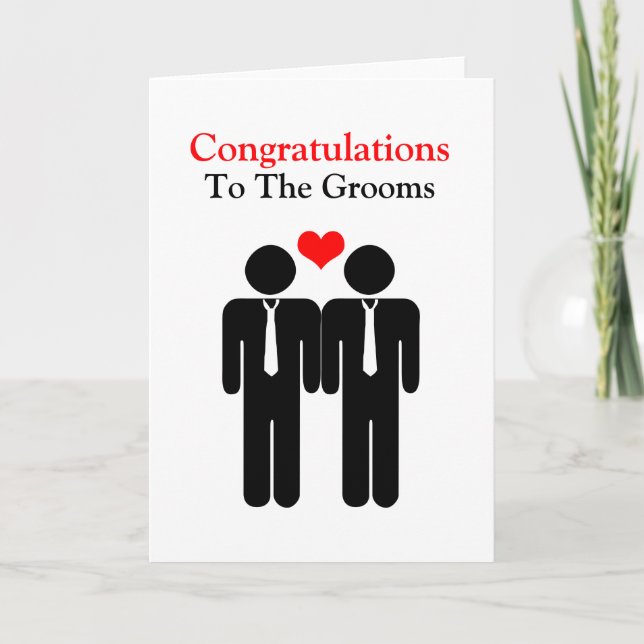Carte Félicitations Au Mariage Grooms (Devant)