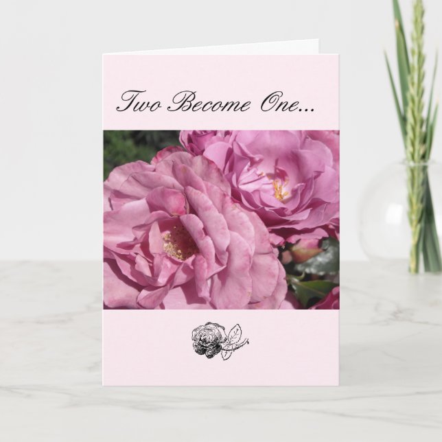 Carte Félicitations au Mariage rose (Devant)