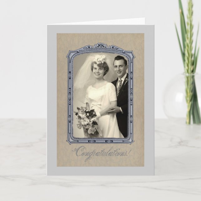 Carte Félicitations au mariage vintage (Devant)