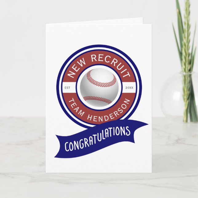 Carte Félicitations au nouveau bébé de baseball Salutati (Devant)