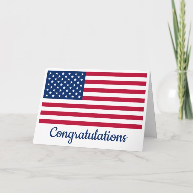 Carte Félicitations au patriotique militaire du drapeau  (Devant)