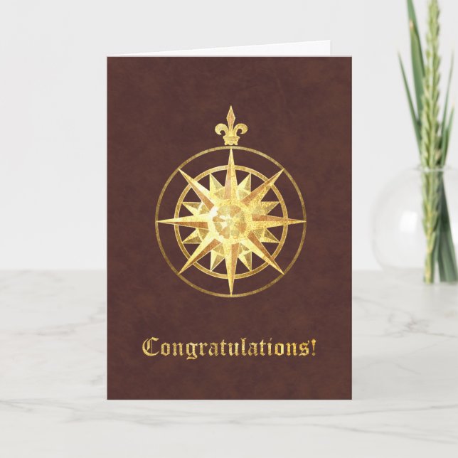 Carte Félicitations au Rose Compass (Devant)