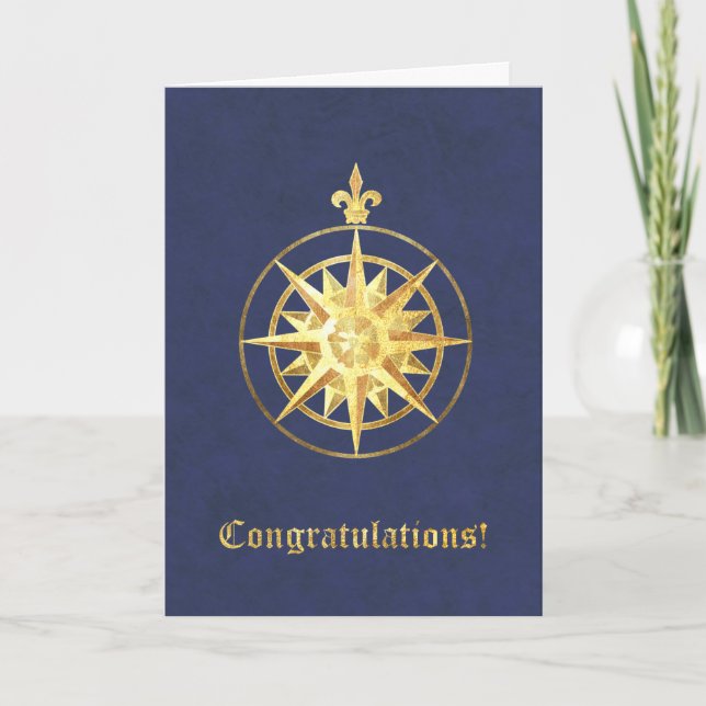 Carte Félicitations au Rose Compass (Devant)