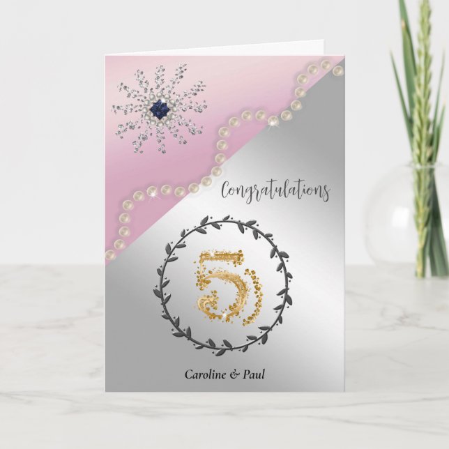 Carte Félicitations aux amis pour le 5e anniversaire du  (Devant)