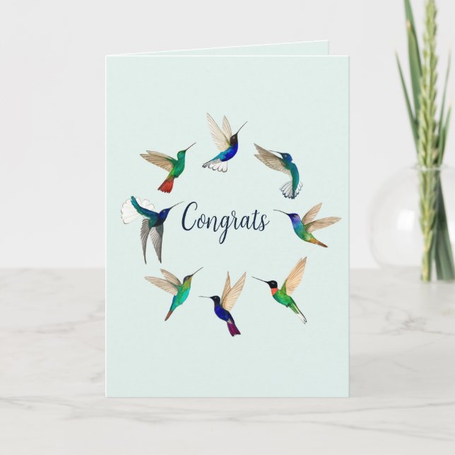 Carte Félicitations aux colibris (Devant)