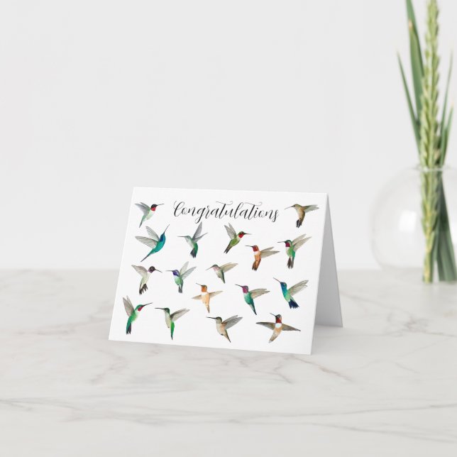 Carte Félicitations aux colibris d'Amérique du Nord (Devant)