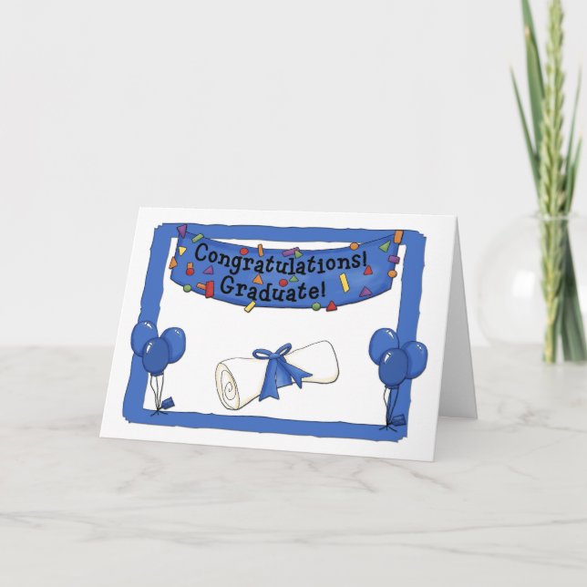 Carte Félicitations aux diplômés Bleu (Devant)