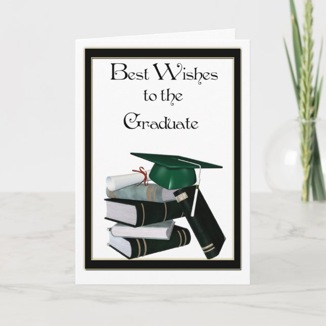 Carte Félicitations aux diplômés Casquette vert (Devant)