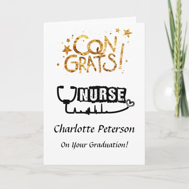 Carte Félicitations aux diplômés de l'infirmière noire e (Devant)