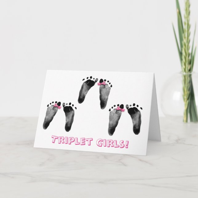 Carte Félicitations aux filles de Triplet (Devant)