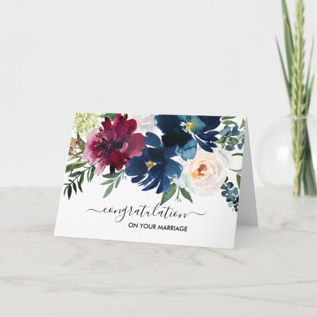 Carte Félicitations aux fleurs de la marine de Bourgogne (Devant)