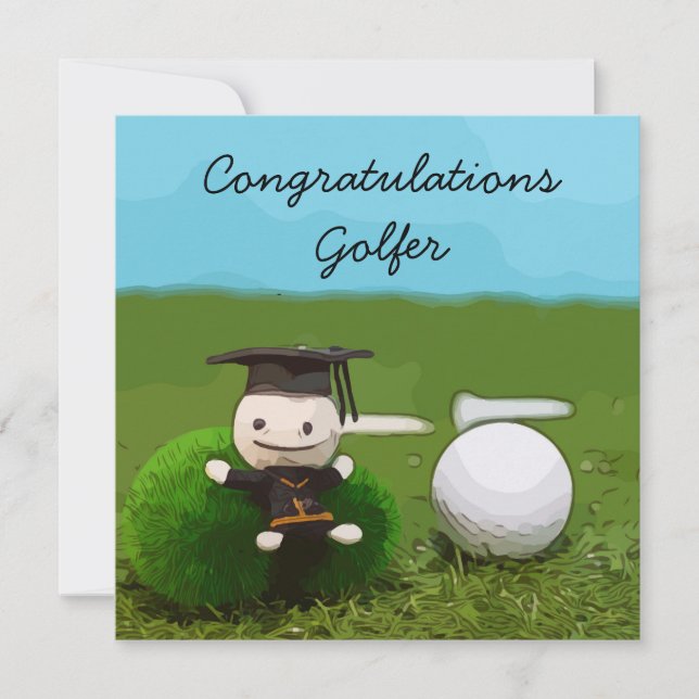 Carte Félicitations aux golfeurs diplômés balle de golf (Devant)