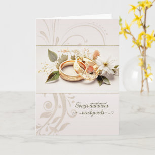 Carte Félicitations aux jeunes mariés Anneaux de mariage