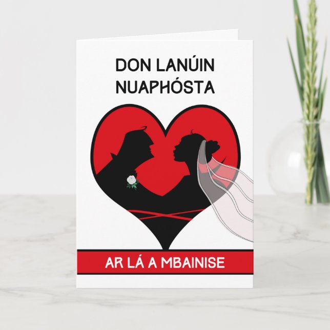 Carte Félicitations aux jeunes mariés en gaélique irland (Devant)