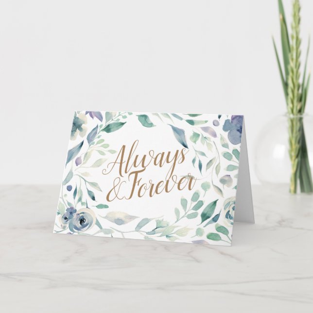 Carte Félicitations aux Mariages floraux de l'aquarelle  (Devant)