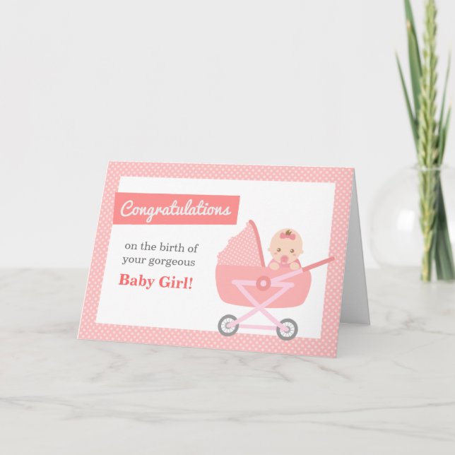 Carte Félicitations aux nouveaux parents pour la petite  (Devant)