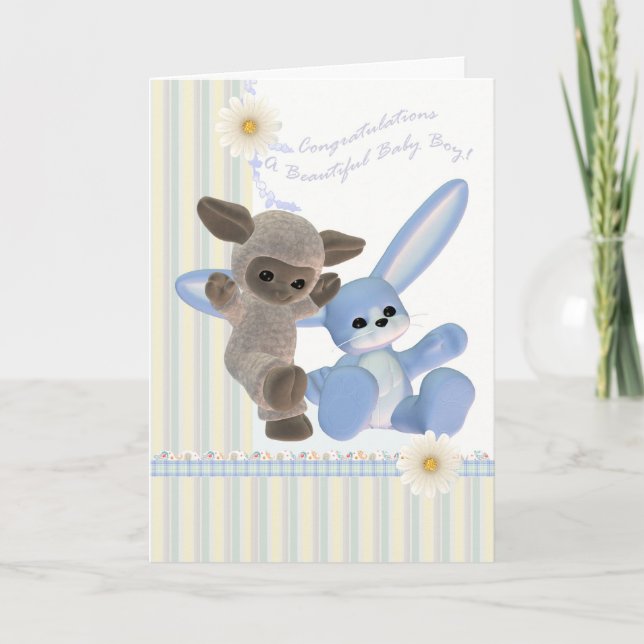 Carte Félicitations Baby Boy Card, Nouveau bébé (Devant)