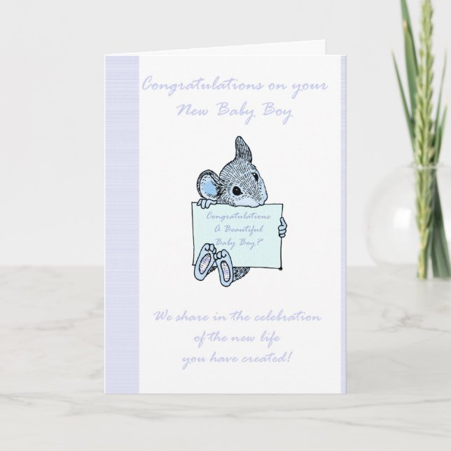 Carte Félicitations Baby Boy Card, Nouveau bébé (Devant)