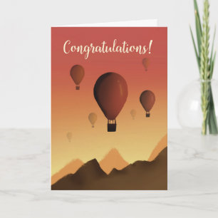Carte Félicitations Ballons à air chaud au coucher du so