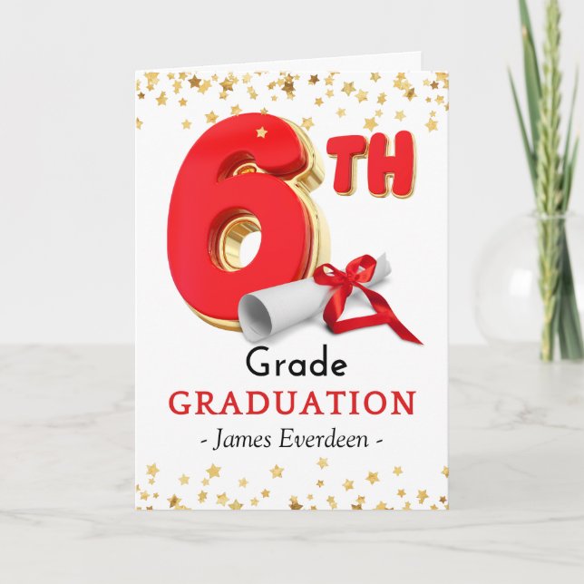 Carte Félicitations Ballons de 6e année (Devant)