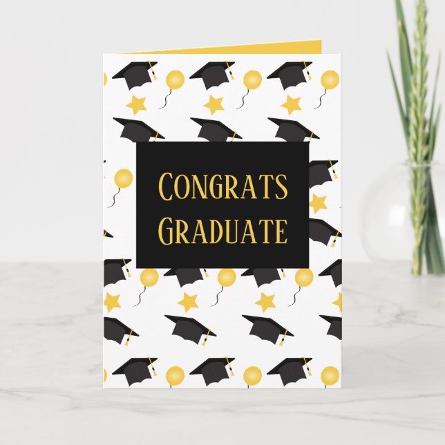Carte Félicitations Ballons diplômés Casquette Motif (Devant)