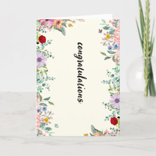Carte félicitations bannière florale