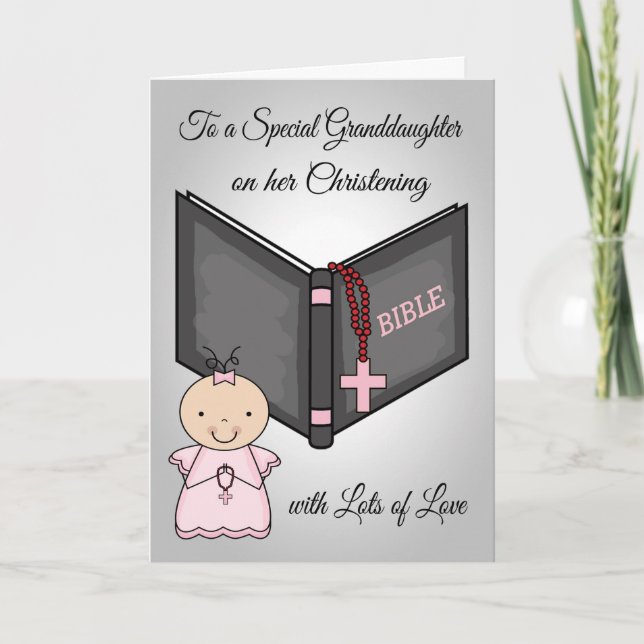 Carte Félicitations, Baptême Grandgirl Card (Devant)
