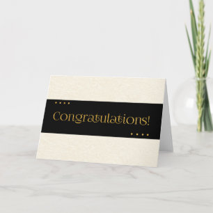 Carte Félicitations Beige et Noir