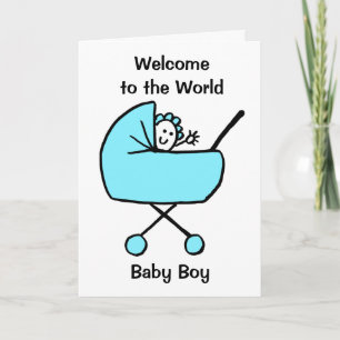 Carte Félicitations Birth Baby Boy Blue