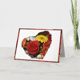 Carte Félicitations Bouquet Grunge Flower Heart