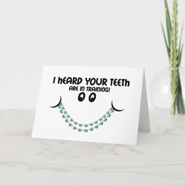 Carte Félicitations Braces Dents en formation Sourire (Devant)