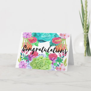 Carte Félicitations - carte florale personnalisée