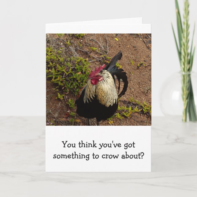 CARTE FÉLICITATIONS . CARTE/ROOSTER/QUELQUE CHOSE À TRAV (Devant)