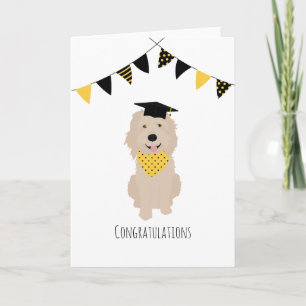 Carte Félicitations Casquette de graduation Doodle Dog