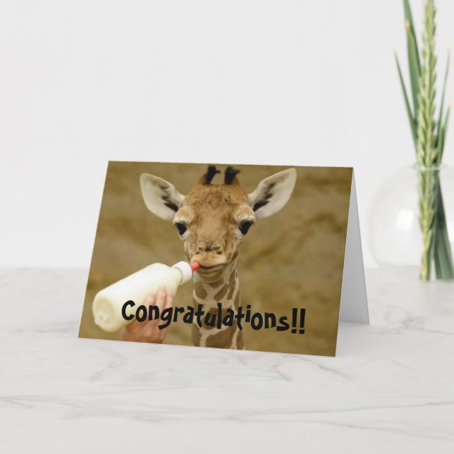 Carte Félicitations, c'est un garçon - Baby Giraffe (Devant)