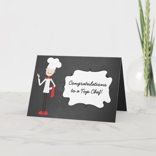 Carte Félicitations Chef Cook Graduation Greeting Card (Devant)