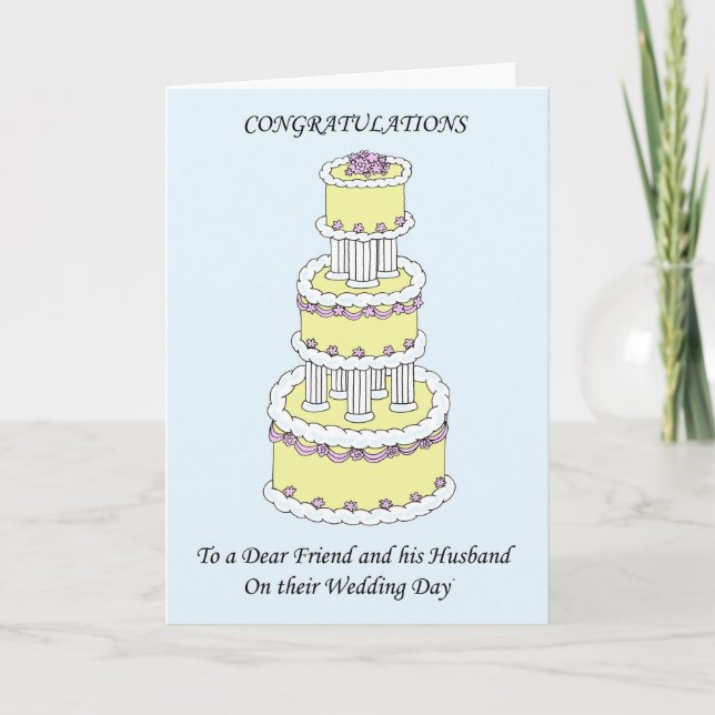 Carte Félicitations Cher Ami et Mari pour le Mariage (Devant)