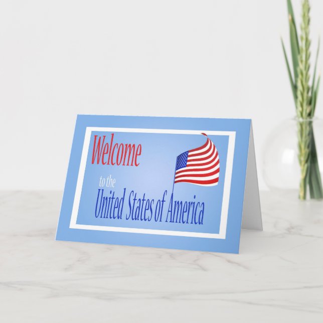 Carte Félicitations Citoyenneté US Drapeau US (Devant)