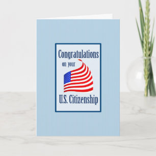 Carte Félicitations Citoyenneté US Drapeau US
