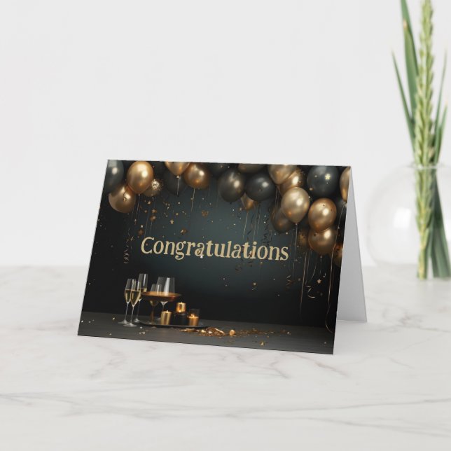Carte Félicitations Classic Elegant Balloon Celebrate (Devant)