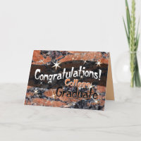 Félicitations Collège Diplômé Orange et Noir