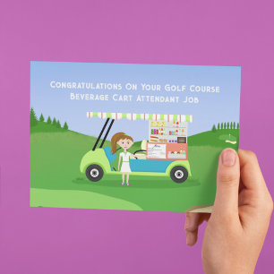 Carte Félicitations comme préposée au chariot de boisson