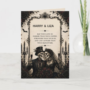 Carte Félicitations couple heureux gothique mariage