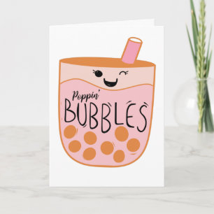 Carte Félicitations Cute Boba Bubble Tea