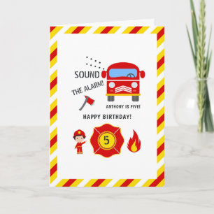 Carte Félicitations d'anniversaire pour un pompier