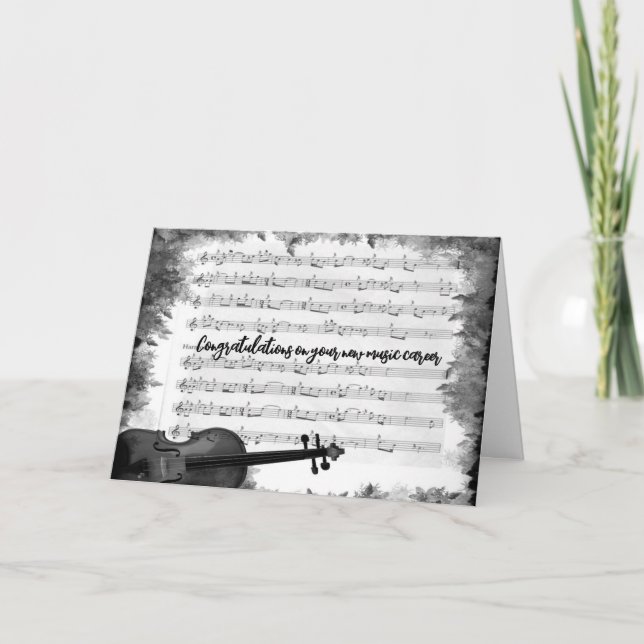 Carte Félicitations de carrière en musique (Devant)