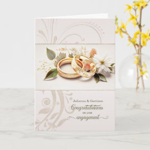 Carte Félicitations de fiançailles Bagues de mariage per